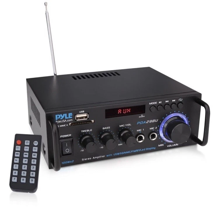 Pyle PDA29BU.5 Wireless Bluetooth Stereo Power Amplifier - 200W - Image 1 of 1