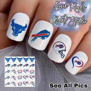 Buffalo Bills Fußball Wasserrutsche Nail Art Aufkleber Set 50 Anweisungen & Bonus - Bild 1 von 5