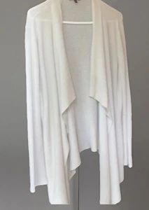 Eileen Fisher Women’s Sweater Open Knit Waterfall Cardigan Cream Petite - Picture 1 of 11
