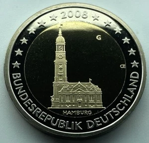 Germany 2 euro 2008  St. Michaelis Church, Hamburg G  Spiegelglanz - Picture 1 of 2