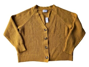 *NWT* Old Navy Women’s Cardigan Sweater Yellow Gold Dandelion Mustard Size Large - Picture 1 of 7