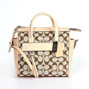 Coach Bleecker Khaki Vachetta Signature Mini Riley Carryall Handbag 30168, NWT - Picture 1 of 10