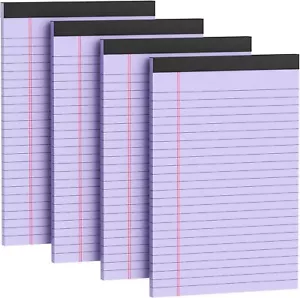 4 Pack Note Pads 5 x 8 Inch Purple Small Legal Pads 5 x 8 Colored Notepad - Picture 1 of 6