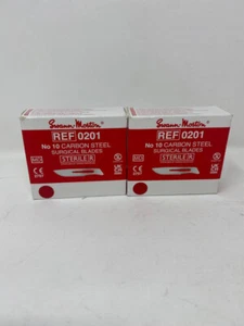 Swann-Morton REF 0201 No 10 Carbon Steel Surgical Blades Sealed Blades 2 Boxes - Picture 1 of 3