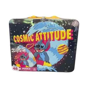 Rompecabezas y lonchera de almacenamiento de hojalata Disney Stitch Cosmic Attitude 48 piezas - Imagen 1 de 1
