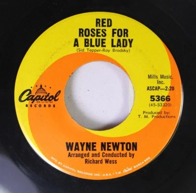 Pop 45 Wayne Newton - Red Roses For A Blue Lady / One More Memory On Capitol Rec - Image 1 of 2