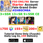 [ENG/NA][INST] FGO / Fate Grand Order Starter Account 3+SSR 150+Tix 1780+SQ #EH8