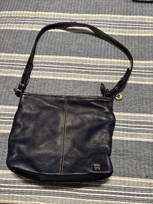 The Sak Navy Leather Shoulder/Hobo handbag with beautiful Silver hardware - Image 1 of 4