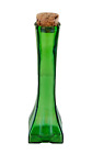 Vintage EUROPA Emerald Green Glass Vase - Square Bottle With Stopper - Apothecar