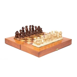 +++Wood Carved Mexican Chess Set+++ - Picture 1 of 4