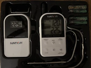Ivation Wireless Barbecue Thermometer 2 Probes-1 Meat Temp, 1 BBQ Temp NEW N BOX - Picture 1 of 2