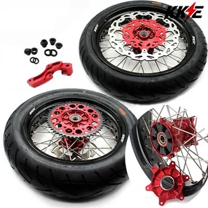 KKE 17" CUSH Drive Wheels Tires For Honda XR650L 1993-2024 Supermoto Rims Set - Picture 1 of 13