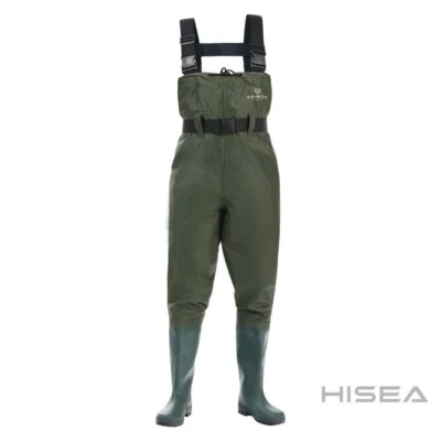 Fishingsir Green 2-Ply Nylon PVC Waterproof Fishing Chest Waders (US Sz 11M) - Image 1 of 4
