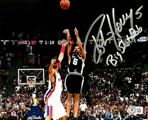 Robert Horry Signed 8x10 Photo Inscribed 'Big Shot Bob' BAS HOLO Autograph Spurs - Picture 1 of 6