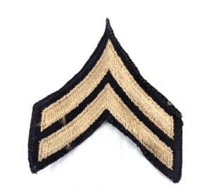 Parche Militar Ejército de Estados Unidos Cabo Chevron Rayas Caqui Negro 3.0" x 3.5" - Imagen 1 de 4