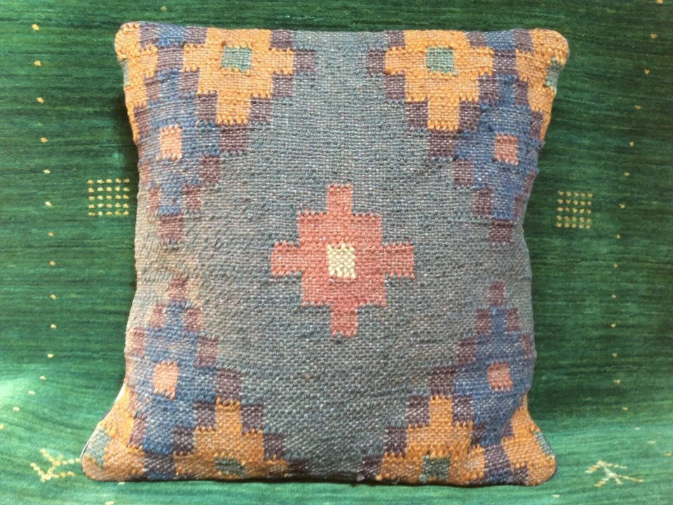 17" x17" Hand- Woven Southwestern Design Home Decor Wool Pillow Cover SZM-305 - Image 1 of 4