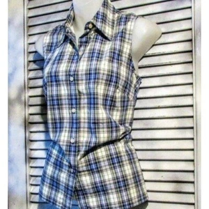 Gap Small Sleeveless Plaid Blouse - Picture 1 of 8