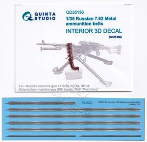 QD35136 Quinta Studio 1:35 Russian 7.62 Metal ammunition belts (All kits) - Picture 1 of 9