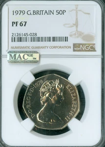 1979 GREAT BRITAIN 50 PENCE NGC PF67  MAC SPOTLESS . - Picture 1 of 4