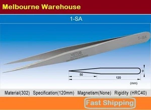 VETUS Original Genuine High Quality Stainless Steel Switzerland Tweezers 1-SA - Picture 1 of 1