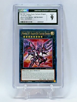 Yu Gi Oh 2025 Number 107 Galaxy-Eyes Tachyon Dragon MZTM-EN091 Rare 1st Ed CGC 9 - Image 1 of 3