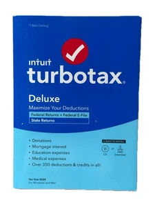 TurboTax Deluxe Fed & State 2020 NEW 2020 Tax Year - Picture 1 of 2