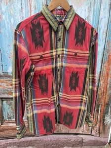 Polo Ralph Lauren Aztec Navajo Southwestern Long Sleeve Shirt Mens Medium EUC - Picture 1 of 6