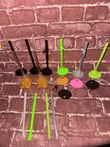 Monster High Black, Green, Silver Gold Doll Stands Lot of  8 - Picture 1 of 7