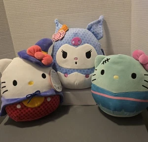 3 Squishmallows Halloween Hello Kitty Frankenstein Kuromi Sanrio Plüschtiere Neu mit Etikett - Bild 1 von 23