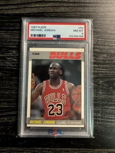 1987 FLEER #59 MICHAEL JORDAN BULLS HOF PSA 8 - Picture 1 of 2