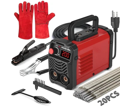 HPOOUO 200Amp 20PCS Rods Stick Welder,Super MINI Portable Welding Machine,IGBT Inverter