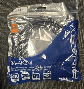 B6-4K2-4 Binary B6 Series 4K Ultra HD Premium High Speed HDMI Cable 13.1 ft - Picture 1 of 3