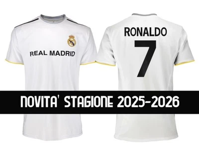 MERCHANDISING AUTORIZZATO MAGLIA Calcio REAL MADRID UFFICIALE RONALDO N 7 personalizzata 2025-2026 blancos
