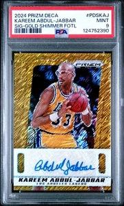 2024-25 Prizm Deca Kareem Abdul-Jabbar Autograph Gold Shimmer /10 PSA 9 - Picture 1 of 2
