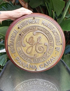 Antike Vintage seltene General Electric Panamakanal mechanische Motor Plakette - Bild 1 von 6