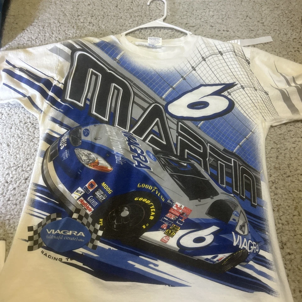 Camisa Vintage NASCAR Mark Martin 6 Viagra L42 - Imagem 1 de 4