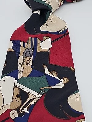 Corbata de colección Ty Wilson rara difícil de encontrar orquesta de seda artista hecha a mano  Foto 1 de 4