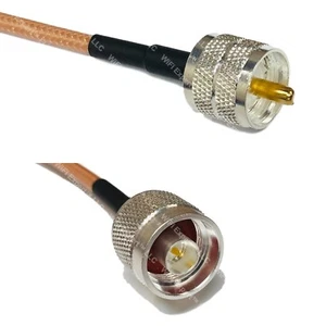 RG142 Silver PL259 UHF Male to N MALE Coax RF Cable USA Lot - Picture 1 of 1