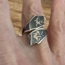 VINTAGE 1950's SIAM Sterling Dancer Solid Sterling Silver 925 Wrap Ring Size 6.5