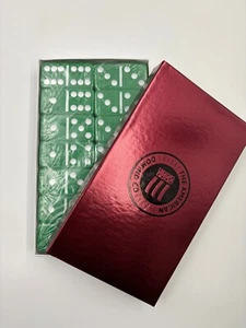 Double six Jumbo without spinner Green Dominoes in Gift Box - Picture 1 of 3