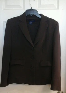 Charter Club blazer,  women's size 4, Brown, lined, shoulder pads, Pockets, EUC  - Picture 1 of 4
