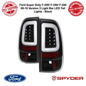 Spyder Version 3 Light Bar LED Tail Lights For 08-16 F250/350/450 SD | Black - Picture 1 of 12