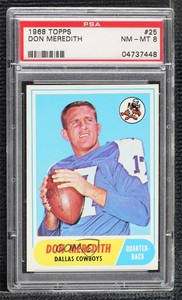 1968 Topps Don Meredith #25 PSA 8