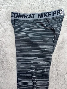 Nike Pro Combat Tights Boy's Tight Fit Grey Black Youth boys Size XL Athletic - Picture 1 of 7