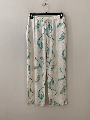 Hanro Women's Sz L Sleep and Lounge Woven Long Lounge Pajama Pants Lively Lines - Image 1 of 4
