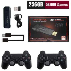 X2 Plus 256GB 58000+ Games 4K GameStick 3D HD Retro Video Game Console UK Seller