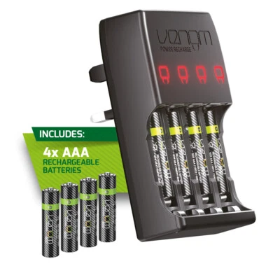 Venom ProCharge Plug In Wand Batterie Ladegerät plus 4 x AAA Akkus - Bild 1 von 4