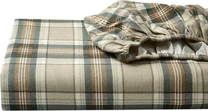 Queen Sheet Set, Warm Breathable Cotton Flannel Bedding with Deep Pockets - Picture 1 of 6