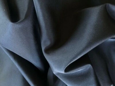 Black Silky Crepe de Chine Fabric 1.6 m REMNANT - Image 1 of 4