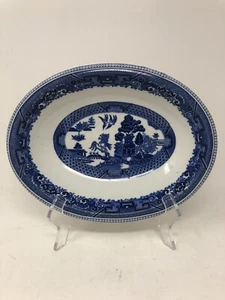 Buffalo China Blue Willow Oval Serving Bowl Blue & White "America's Ironstone" - Picture 1 of 10